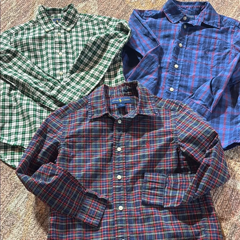 Polo Ralph Lauren boys plaid long sleeve button down cotton size 6 so cute
